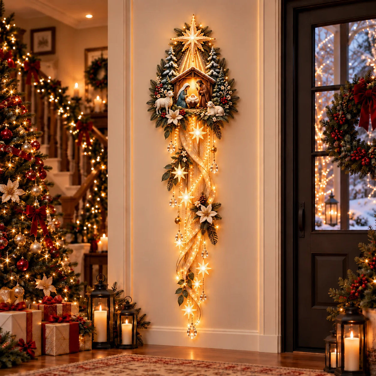 ๐ Nativity Starfall Wall Light โ A Meaningful Christmas Glow