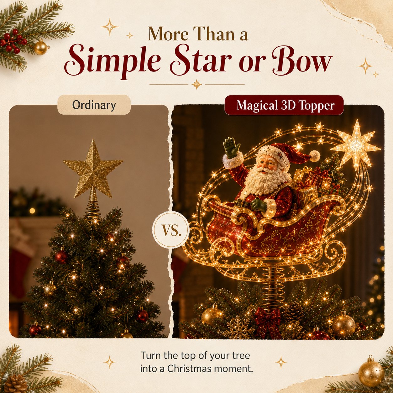 Lighted Christmas Tree Topper Collection – 7 Festive Character Designs