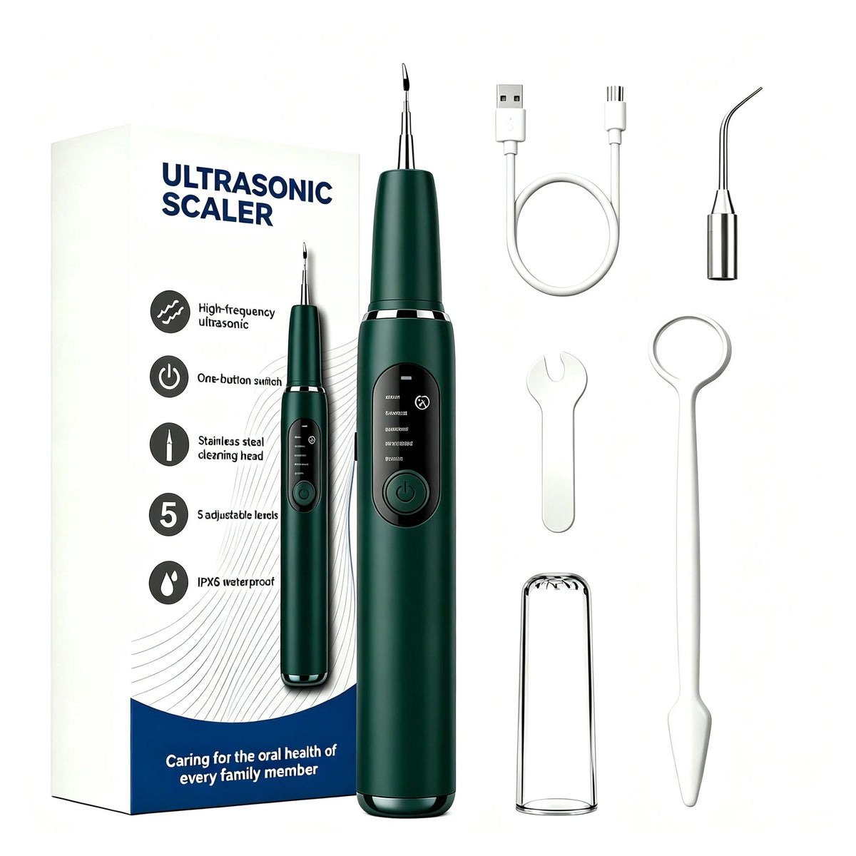 📢📢50% OFF !! ⏰Portable Ultrasonic Teeth Cleaner and Tartar Remover Set