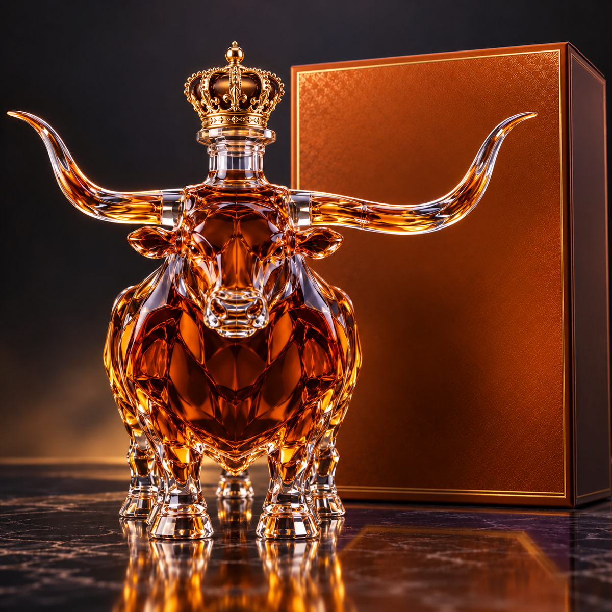 THE ROYAL BULL 👑 Crown Crystal Whiskey Decanter