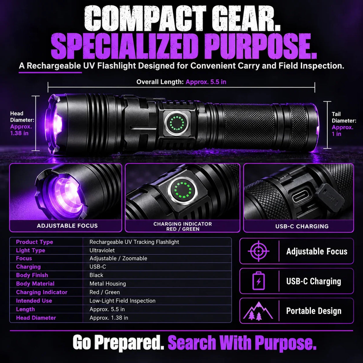 Rechargeable Tracking Light 🔦 For Night Outdoor Adventures
