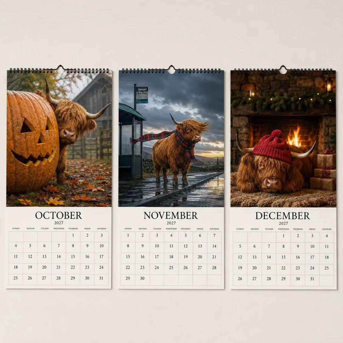 🐂2027 Grumpy Highland Cows Calendar