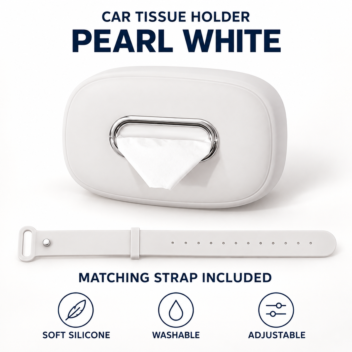 π 50% OFF Car Headrest Tissue Box Holder β Soft Silicone, Easy Reach & Washable