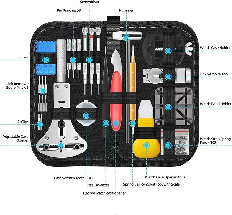 151-in-1 Complete Watch Repair Kit – Battery Replacement, Link Removal & Band Adjustment Tools