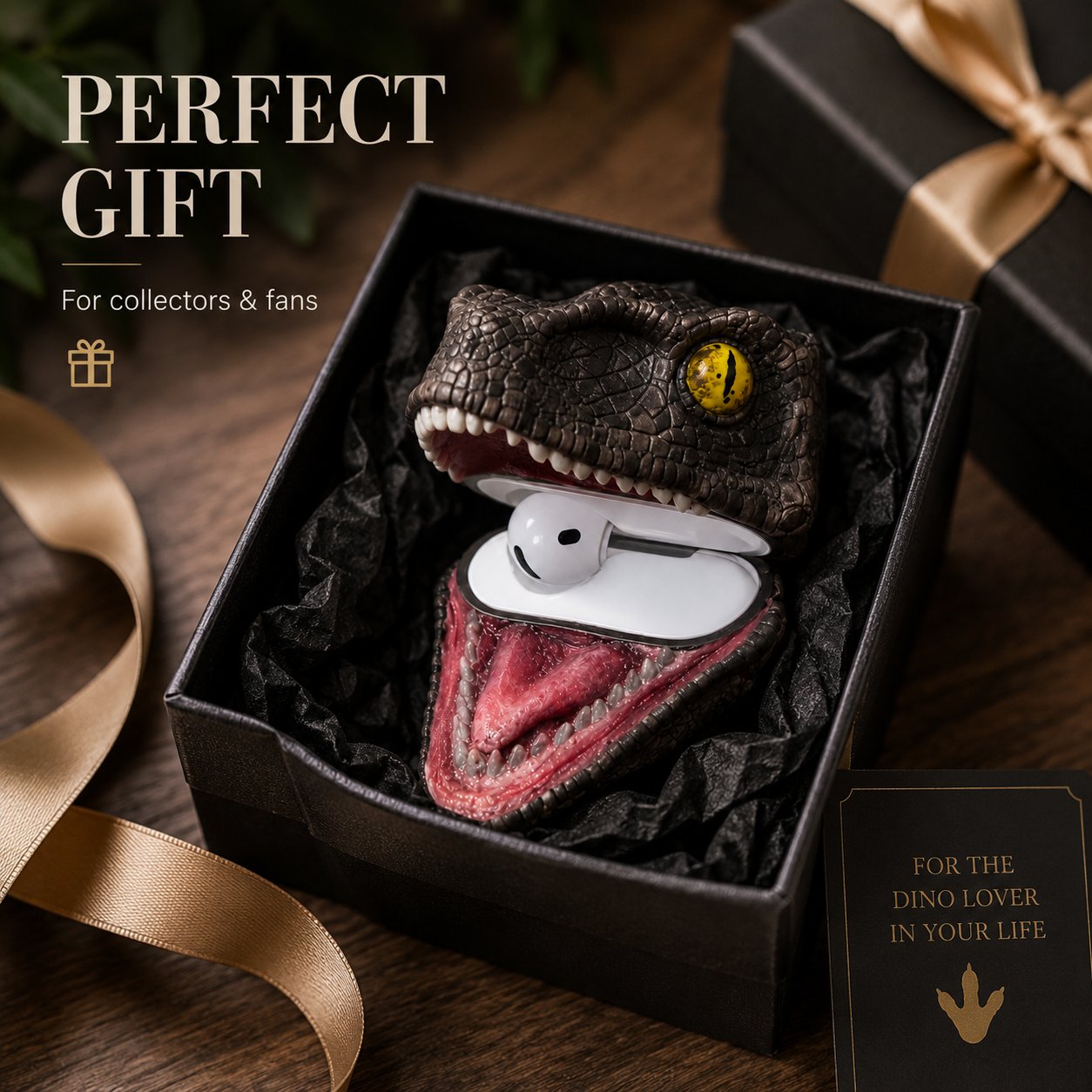 🦖Velociraptor Skull Headphone Case