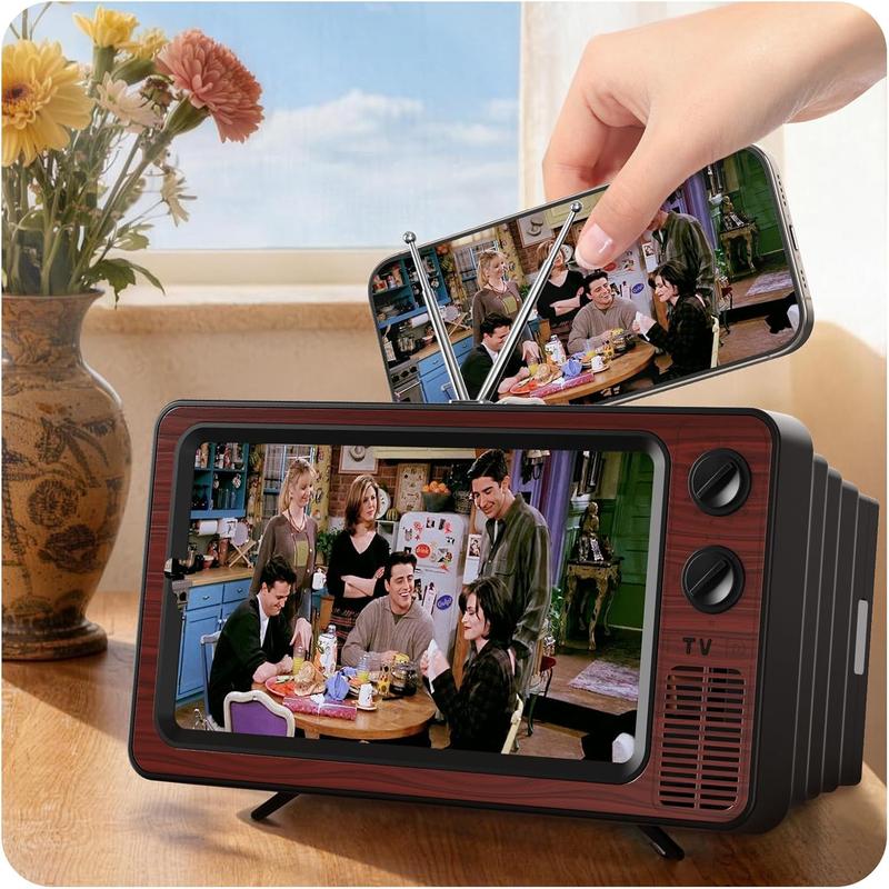 📺 12-Inch Retro TV-Style Phone Screen Magnifier Stand