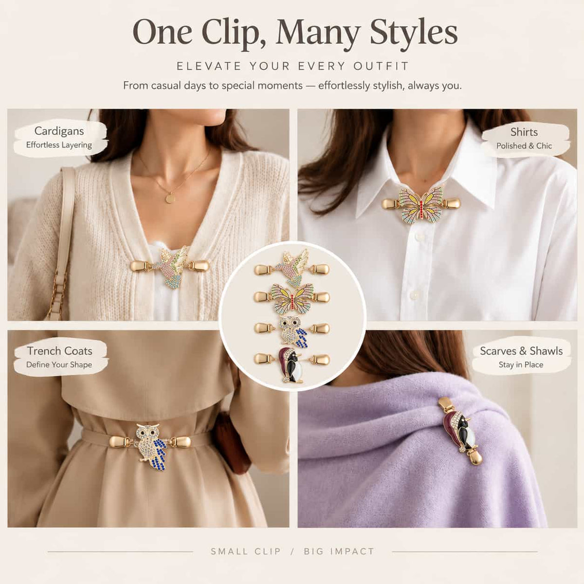 📿Multi-use Waist Cinch Clip | Cardigan & Shawl Clothing Fastener💎