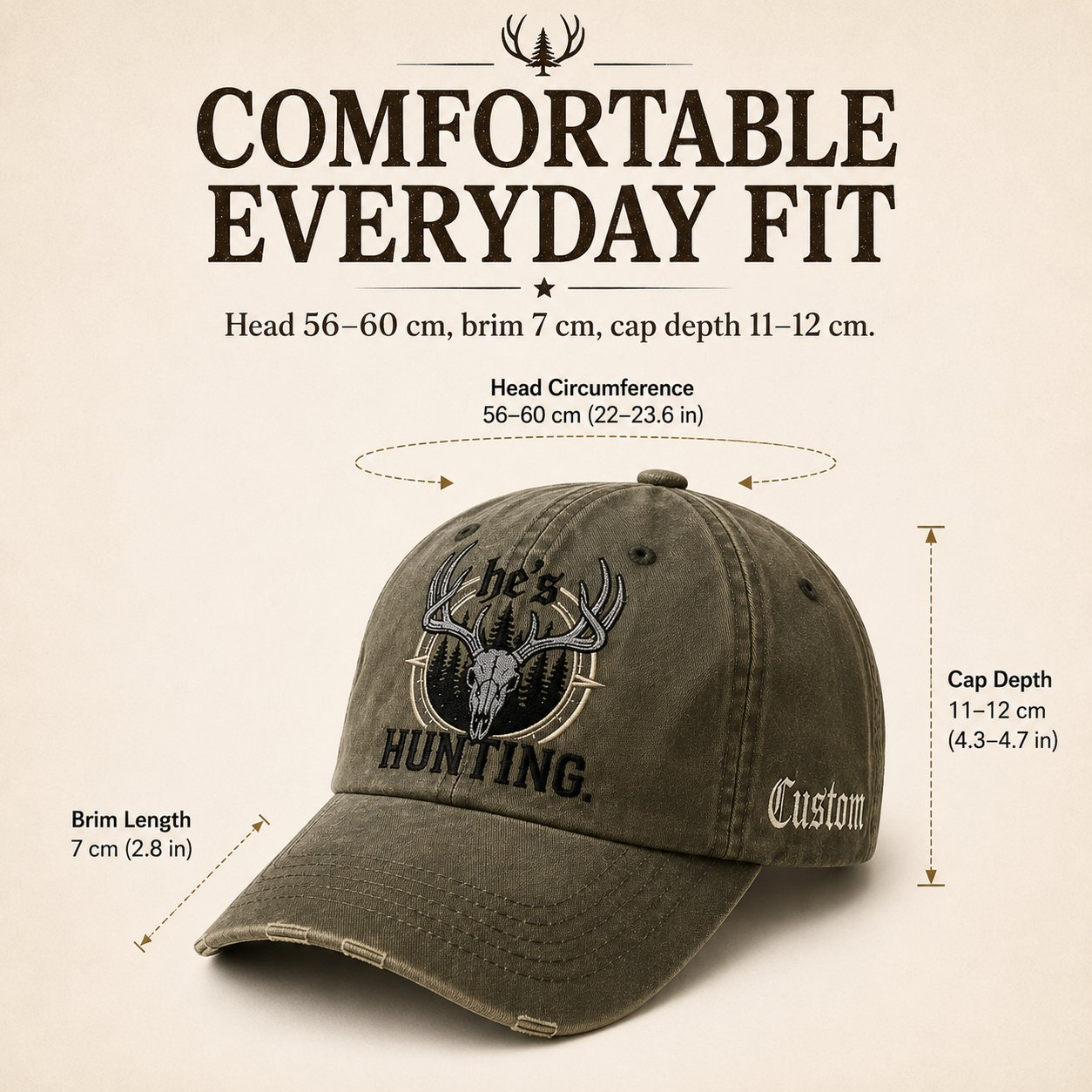 🦌 Deer Skull & Antler Embroidered Hunting Hat | Perfect Gift For Hunters 🎁
