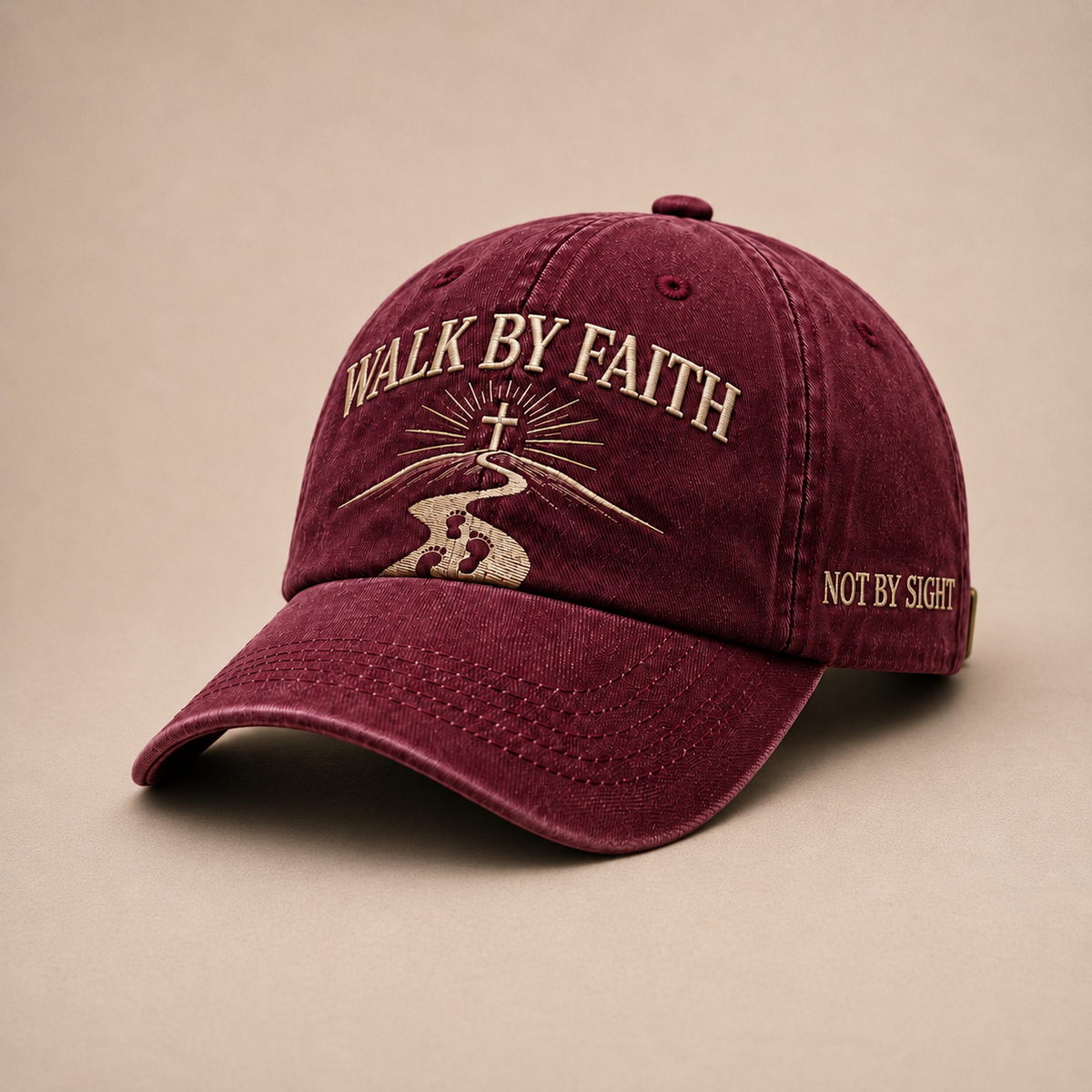 WALK BY FAITH Vintage Christian Embroidered Cap