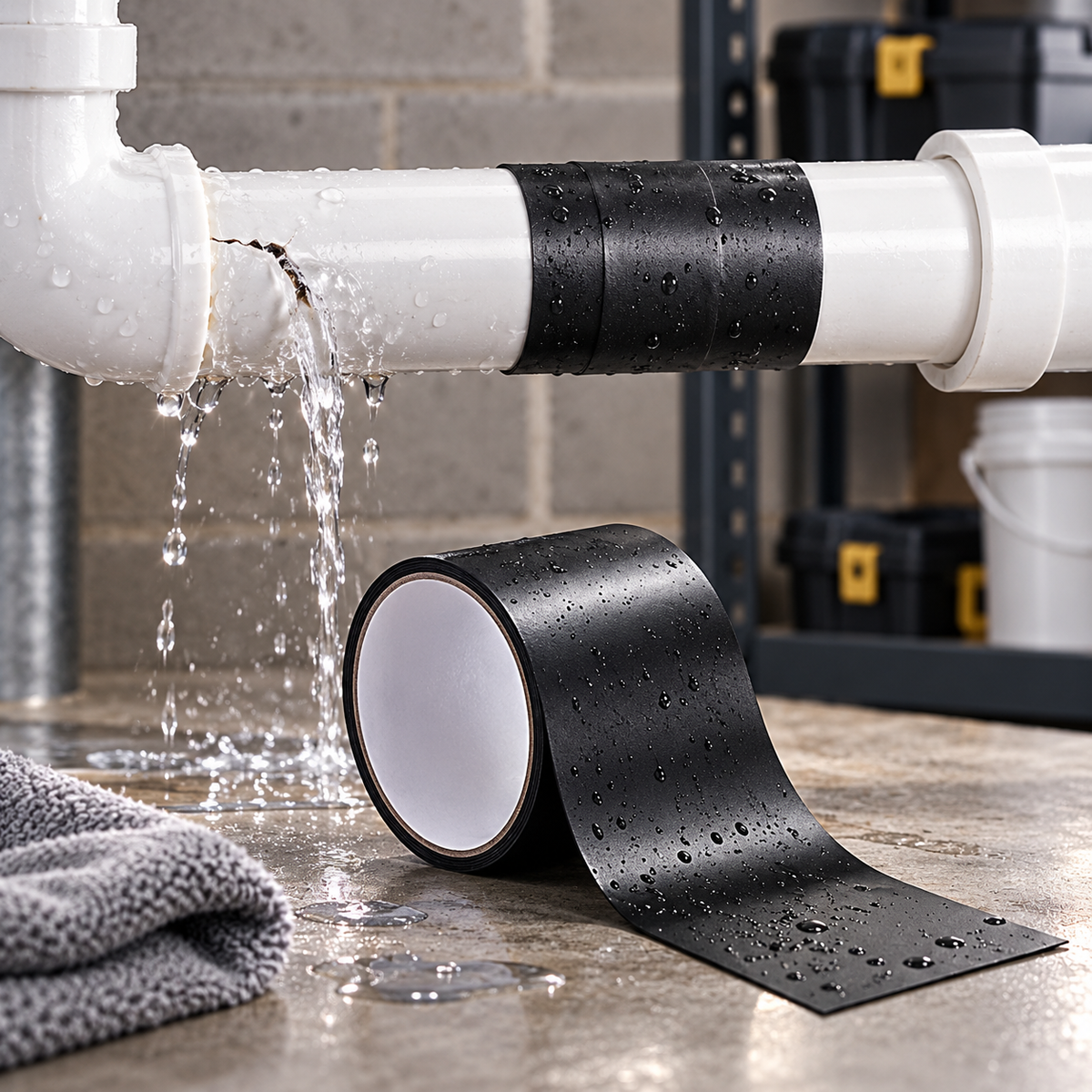 Instant Waterproof Pipe Leak Repair Tape – Heavy-Duty PVC Seal Patch for Cracks & Holes