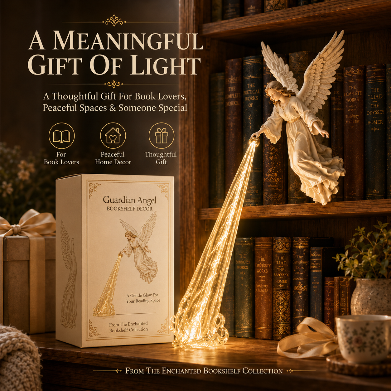 π Heavenly Guardian β Angel Beam Bookshelf Decor