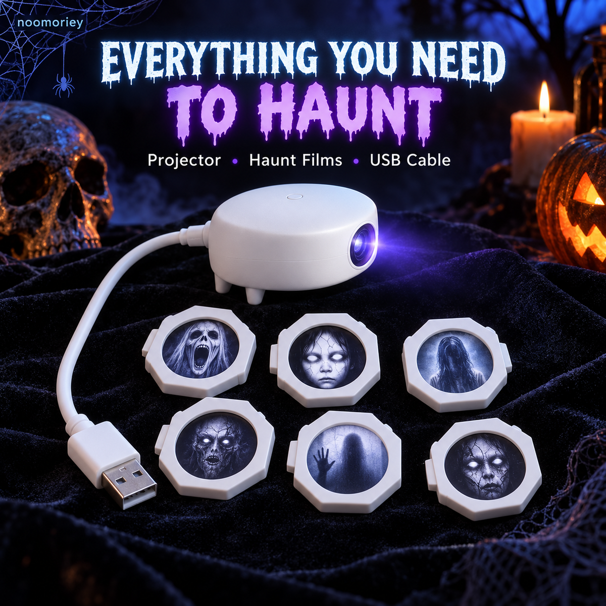 🎃 Halloween Ghost Window Projector – 16 Spooky Scenes