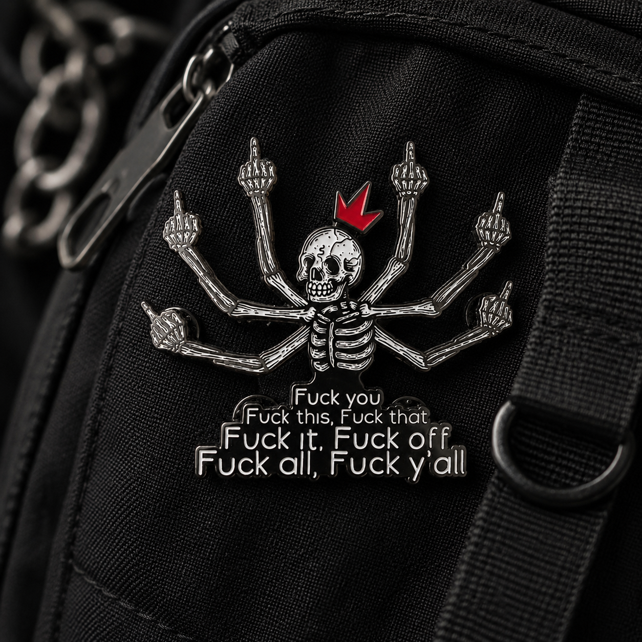 💀🖕Fuck Skull Enamel Pin