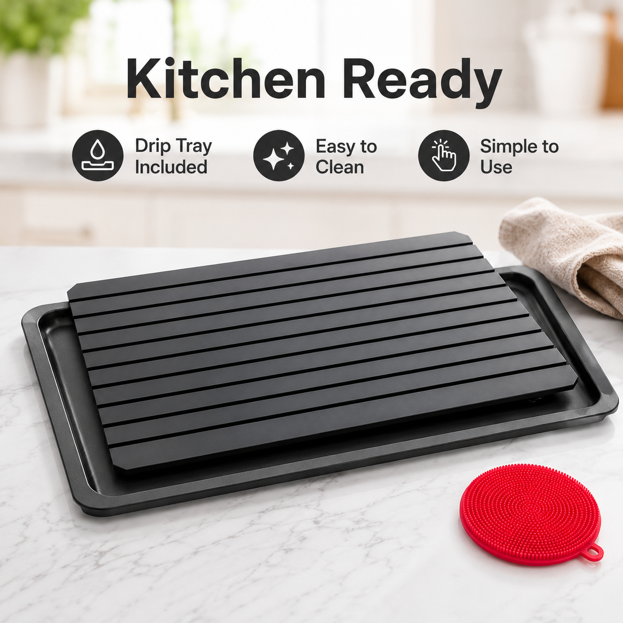 π₯© Rapid Defrosting Tray for Frozen Meat, Quick Thawing Board for Steaks and Fish - image 5