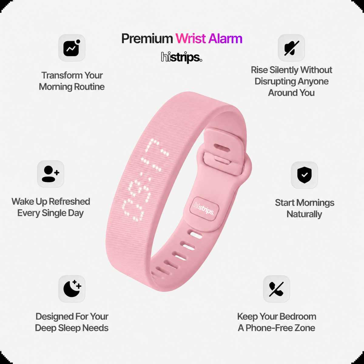 ⌚ Silent Vibration Alarm Clock - Wrist-Worn Wake-Up Device for Heavy Sleepers
