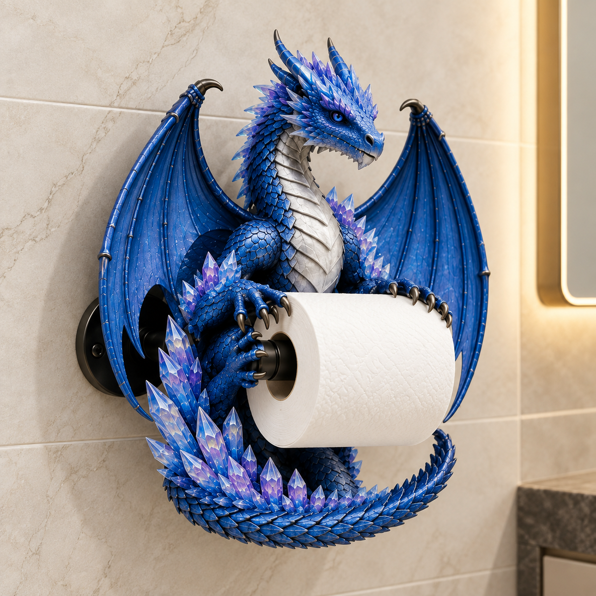 Dragon Toilet Paper Holder β Gothic Fantasy Wall-Mounted Bathroom Decor π