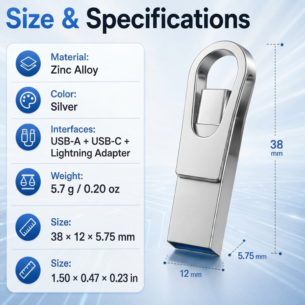 β‘ 2026 3-in-1 USB C Pendrive β High-Speed Memory for Students & Office