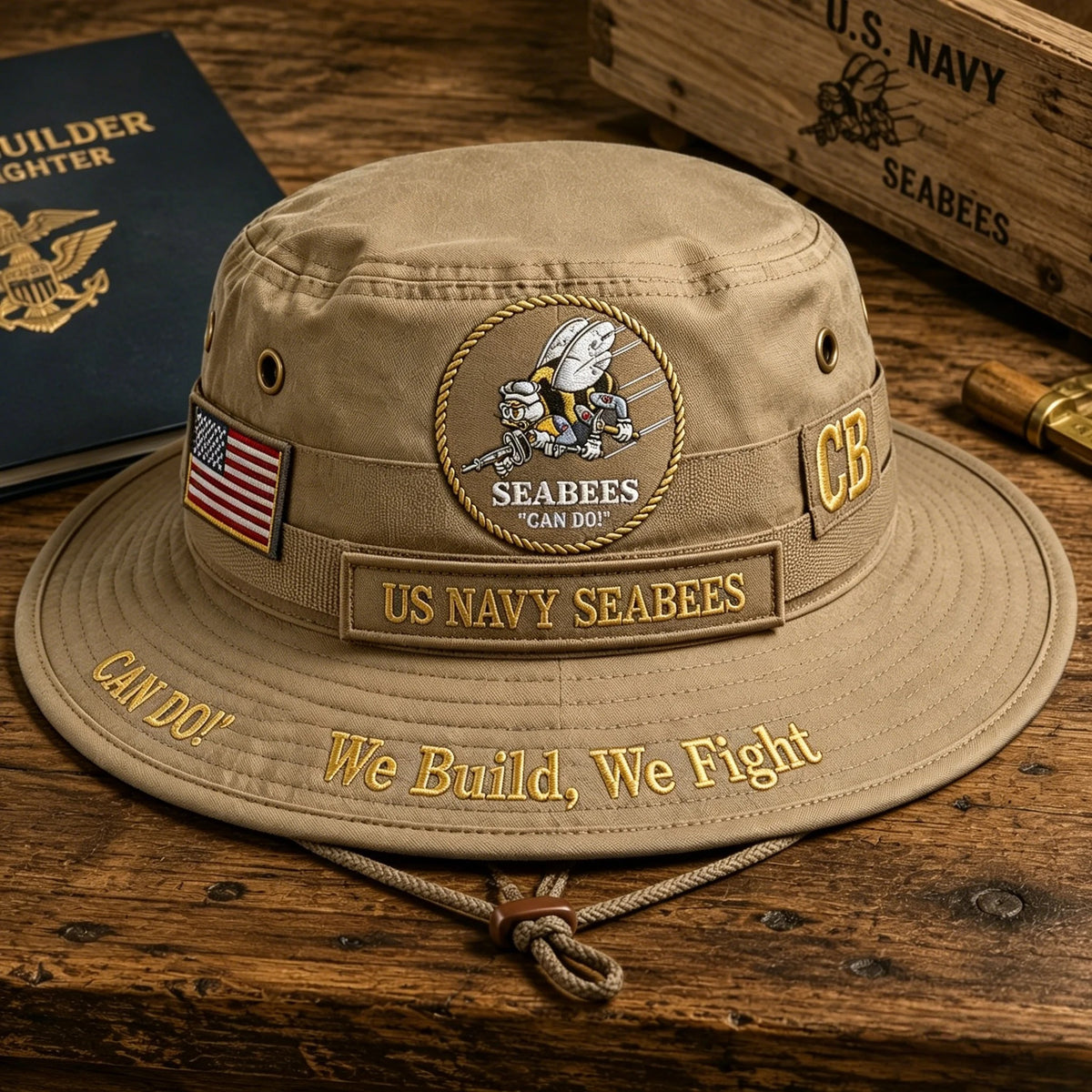 ⚓Last Day Promo: 49% OFF - 🐝U.S. Navy Seabees "Can Do!" Commemorative Boonie Hat