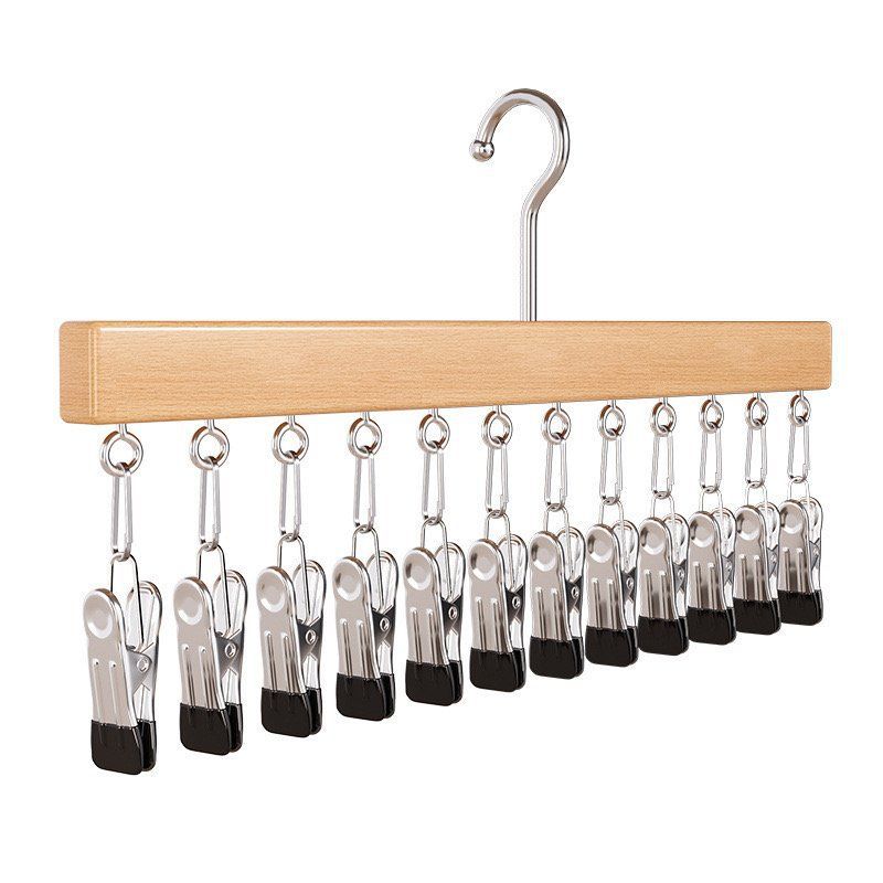 2 Pack Closet Organizer with 12 Clips, Space Saving Hangers for Clothes