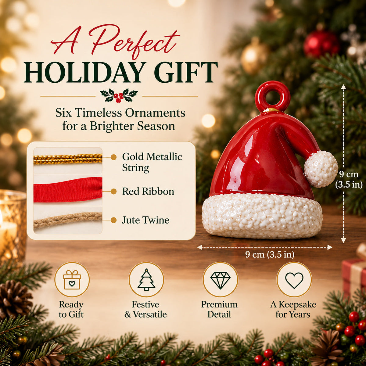 Christmas Pomeranian Ornament Gift Set