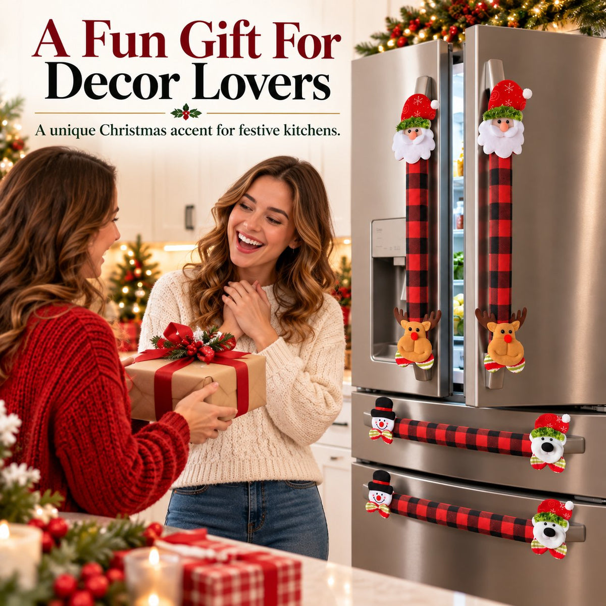 Christmas Refrigerator Handle Covers
