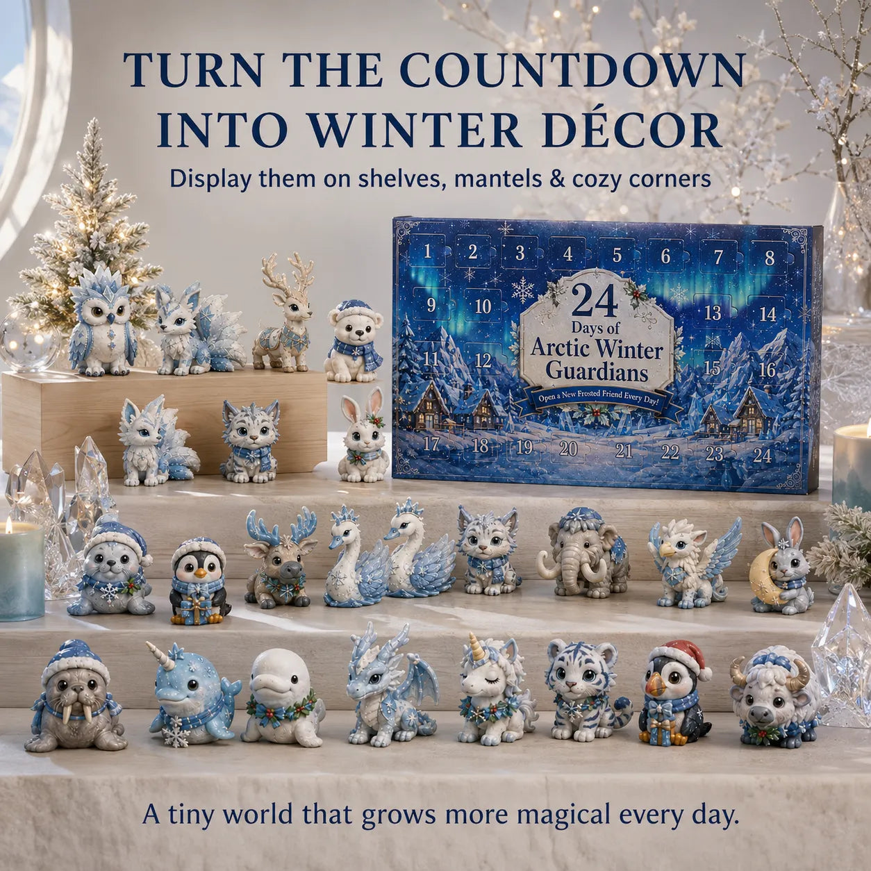 ⏳ Last Day 49% OFF – ✨ 24-Day Fantasy Guardian Advent Calendar Collection | 24 Unique Mini Collectible Characters with 4 Magical Themes for Daily Surprises & Display 🌲🌊
