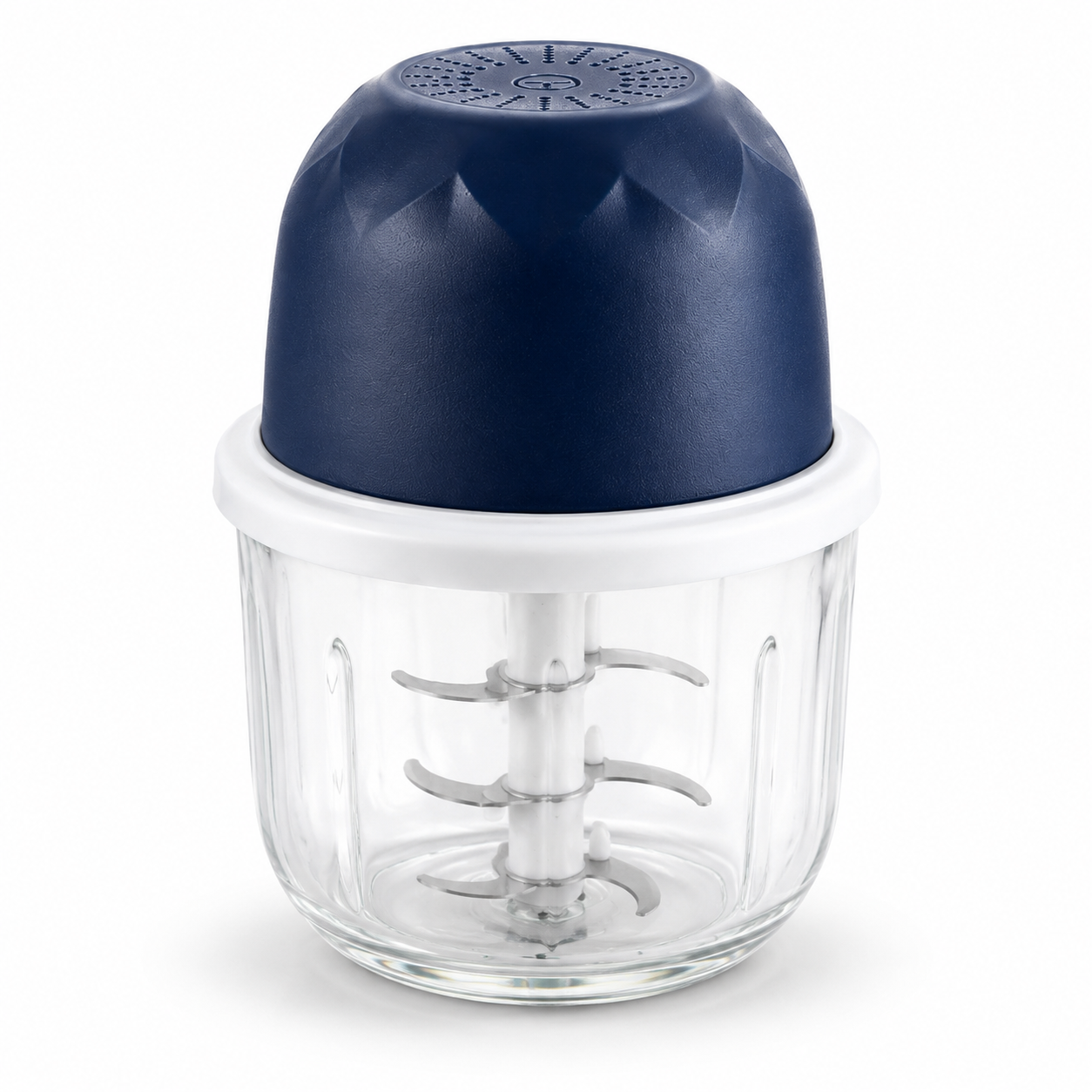 One-Touch Cordless Mini Food Chopper – 350mL Glass Bowl & 6-Blade Power ⚡