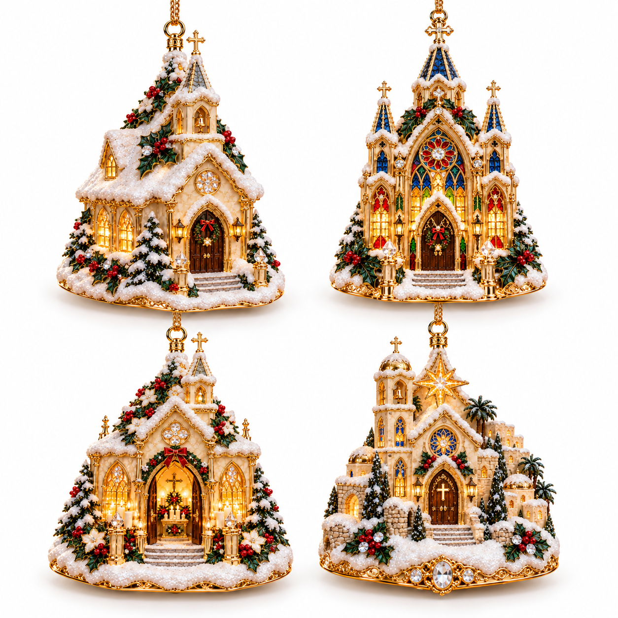 Christmas Church Ornament – Faith-Inspired Snowy Chapel Keepsake Collection, Meaningful Christian Christmas Gift for Family & Loved Ones