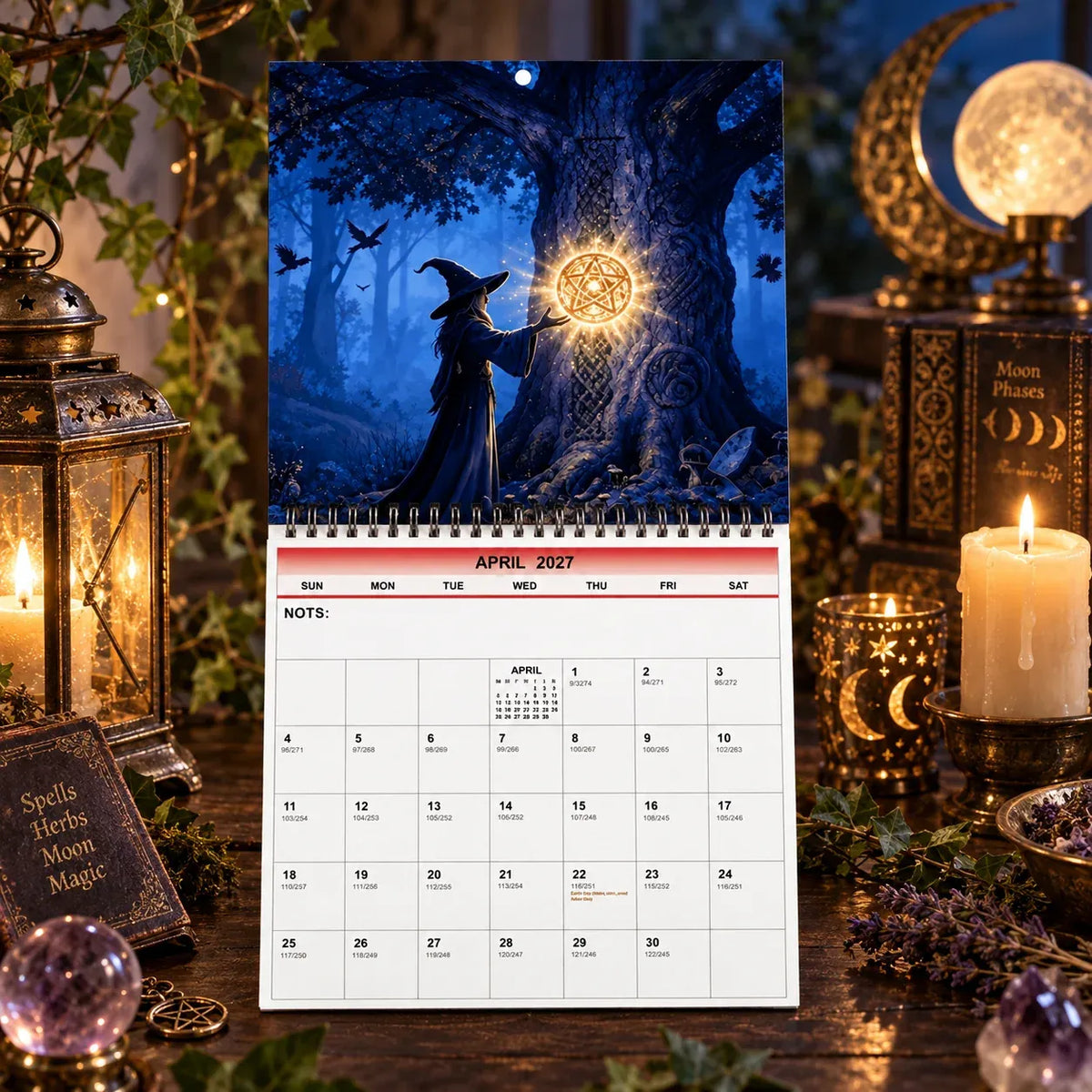 🔥🎁Witches’ Calendar 2027 Wall Calendar – 12-Month Mystical Witch Calendar, Enchanted Forest Hanging Wall Planner for Wicca, Witchcraft & Magic Lovers