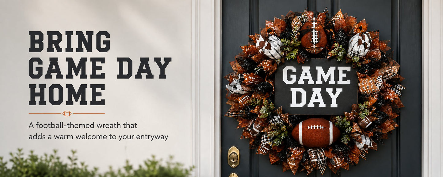 🏈 Handmade Style Football Wreath – Add Game Day Energy To Your Home