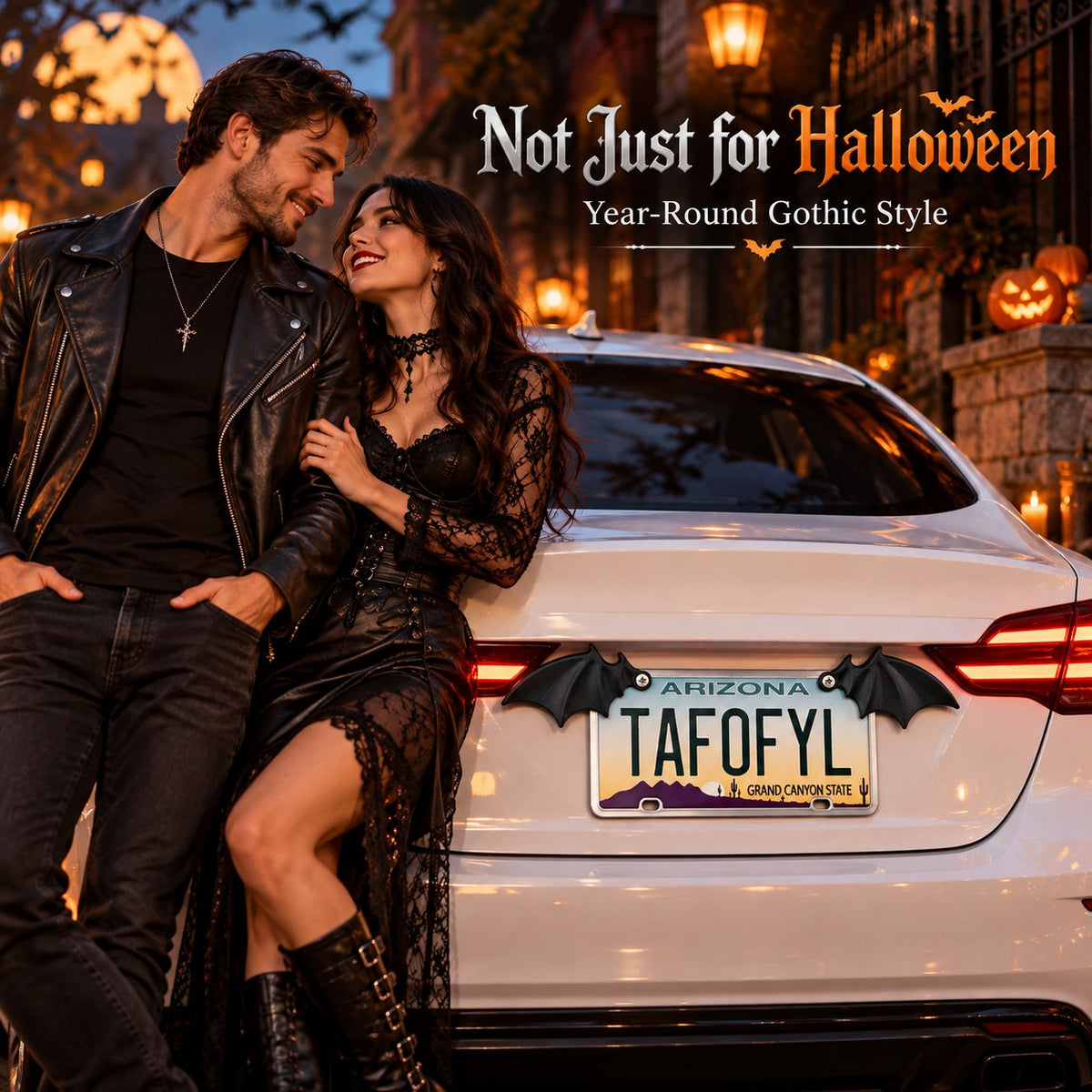 🔥HOT SALE 49% OFF - 🦇 Spooky Bat Wing License Plate Decor – Give Your Ride a Halloween Twist! 🎃(1 Pair)