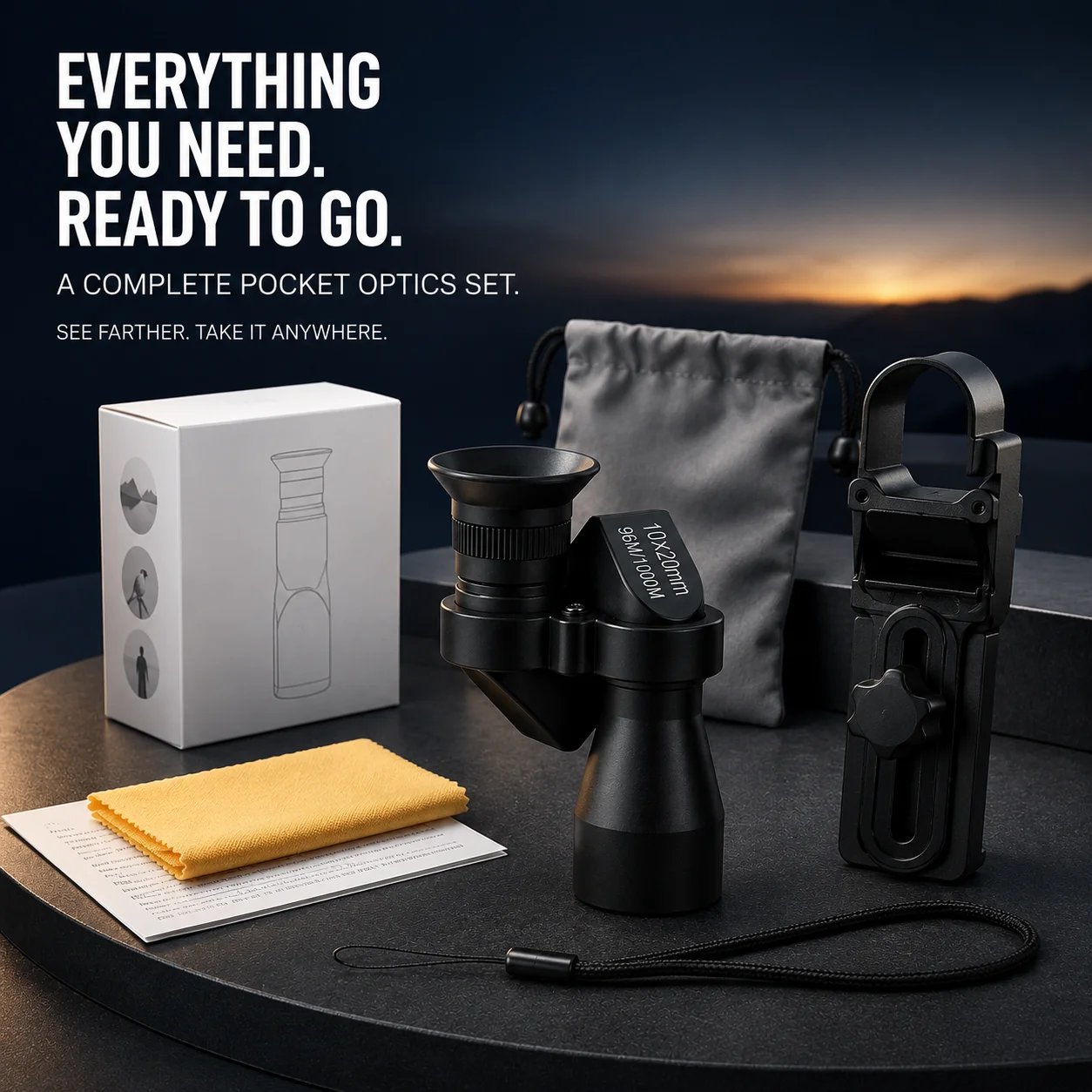 ๐ฅ Last Day 49% OFF ๐ญ 10ร20 Mini Monocular Phone Telescope โ Pocket Long-Distance Viewer with Adjustable Smartphone Clip