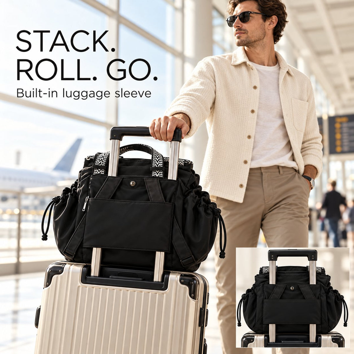 3-in-1 Convertible Travel Bag – Tote, Shoulder Bag & Backpack with 15 Pockets & Luggage Sleeve 🎒✈️