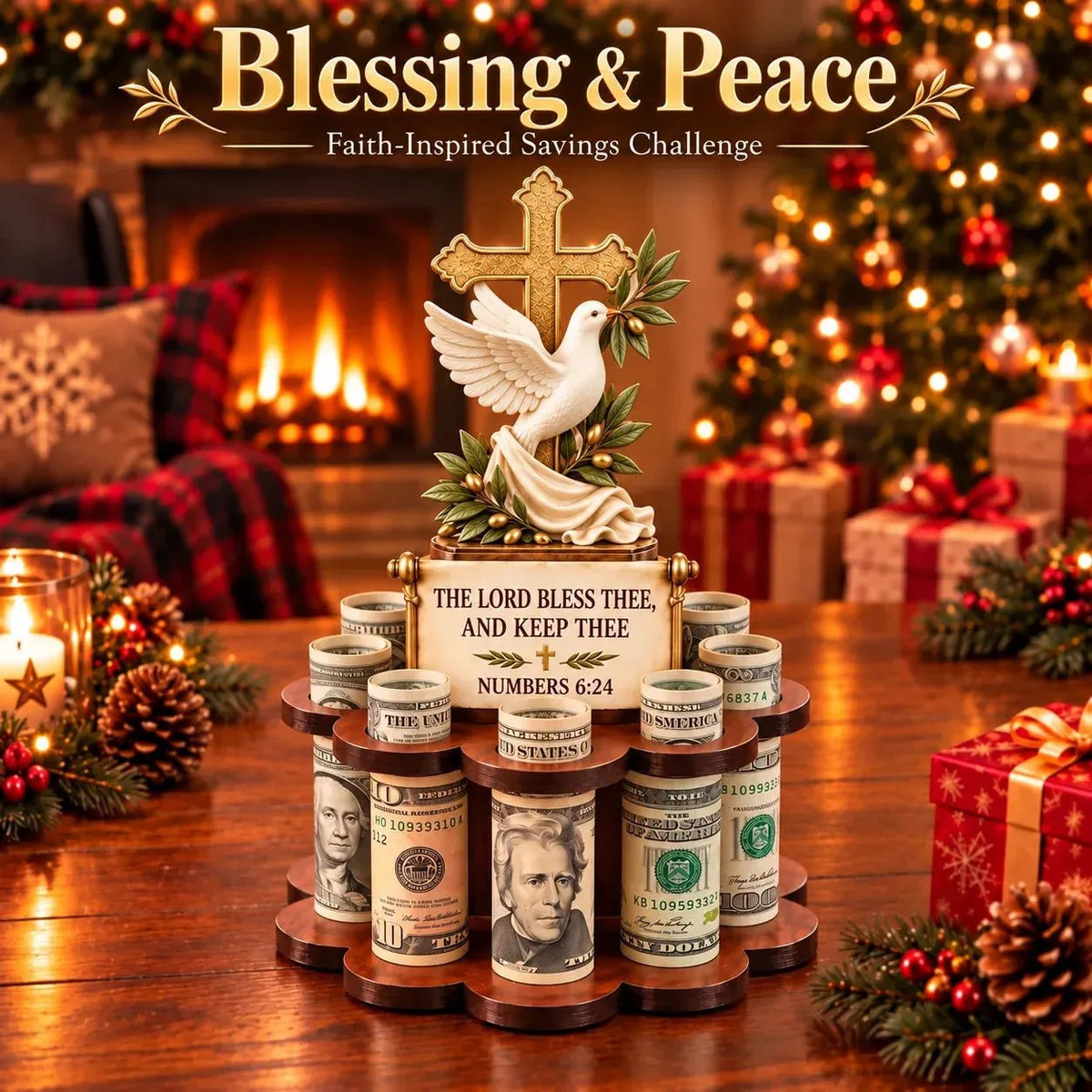 🙏 Bible Verse Savings Challenge Stand | 6 Faith-Inspired Designs