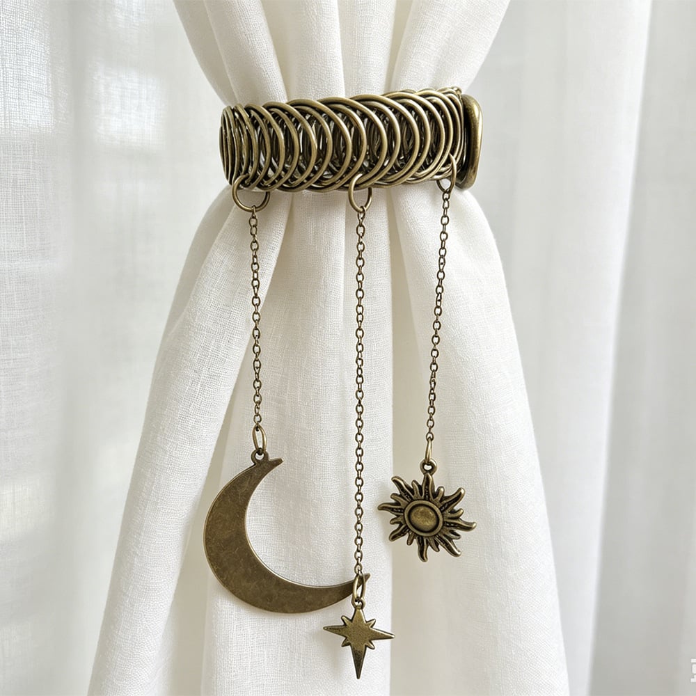 ✨40% OFF🌙Vintage Celestial Star & Moon Curtain Tiebacks (Set of 2)