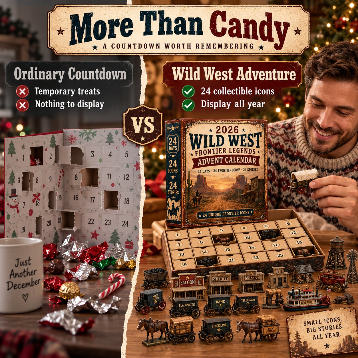 Wild West Frontier Advent Calendar – 24 Western Mini Collectibles