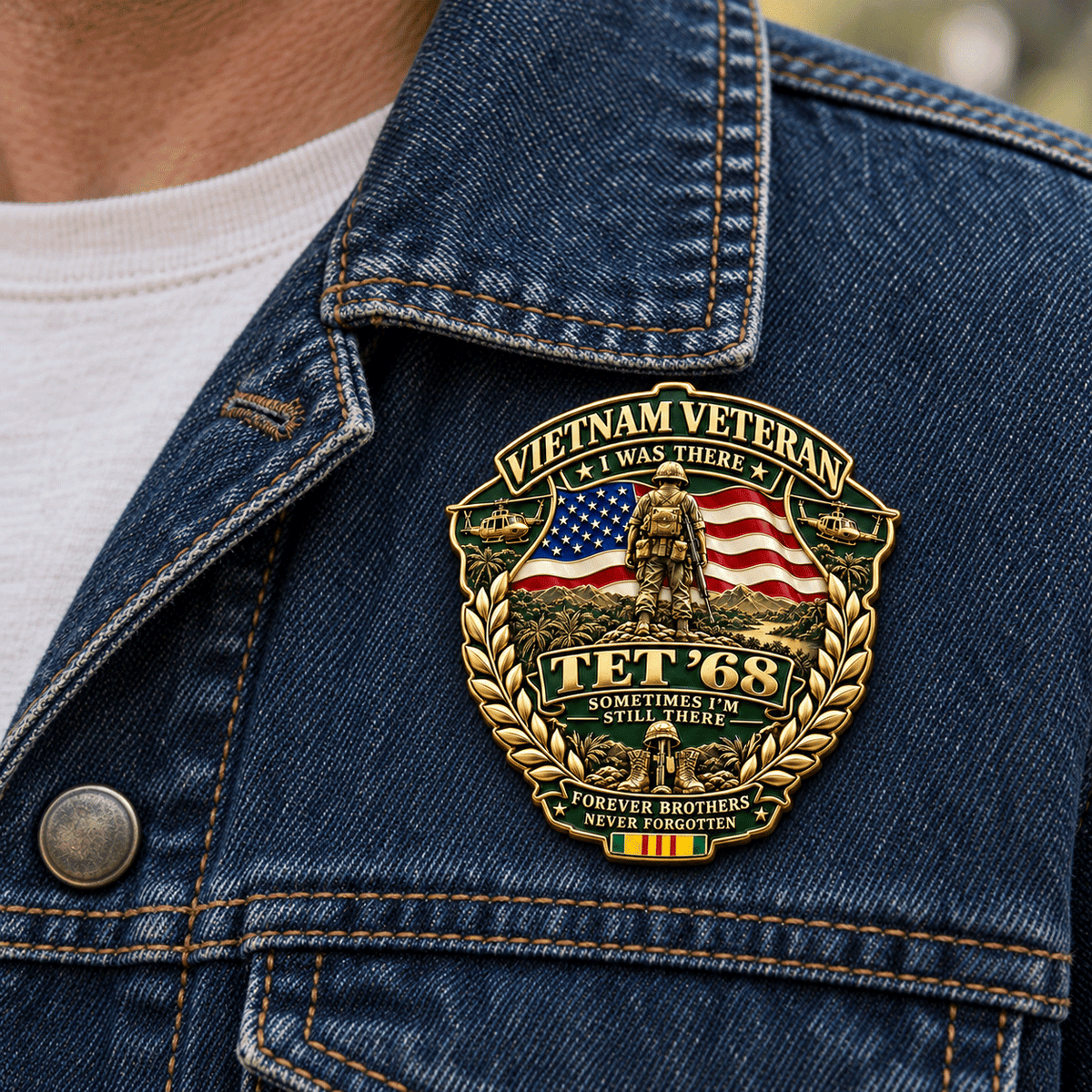🇺🇸 Vietnam Veteran TET ’68 Commemorative Pin