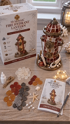 ⏳ Last Day 49% OFF – 🚒 Beginner-Friendly Vintage Firehouse Mosaic Light DIY Kit Collection | Complete Kit with Mosaic Pieces, LED Lights & Step-by-Step Guide Included 💕