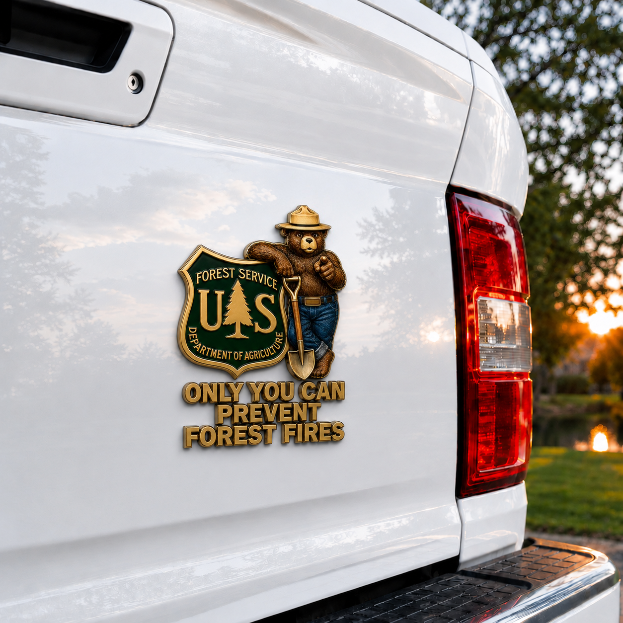 🇺🇸 Last Day Promo: 49% OFF - 🐻USFS Only You Can Prevent Wildfires Car Emblem Metal Badge🌲