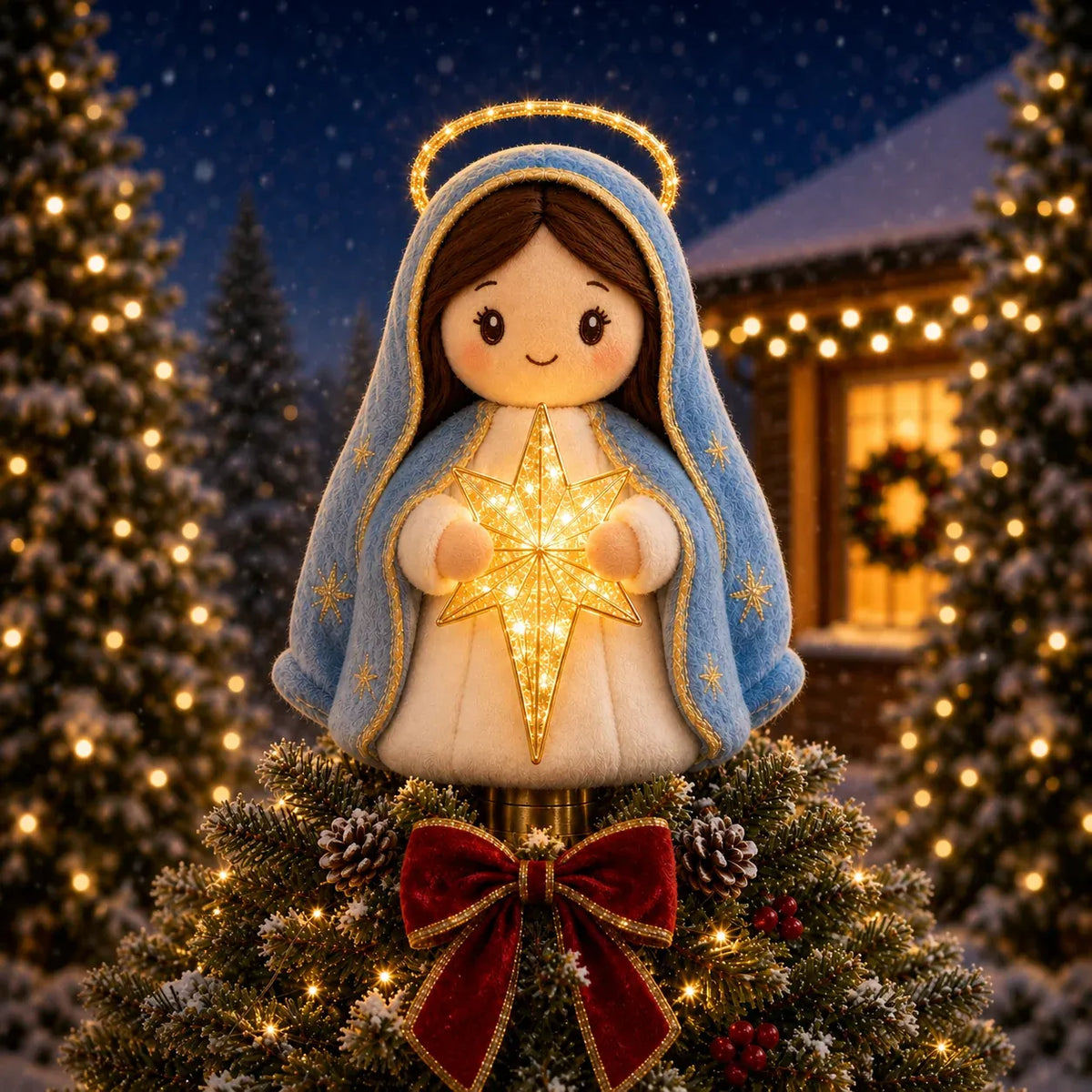 ⏳ Last Day 49% OFF – ✝️ Christian Christmas Tree Topper | Cute Jesus Blessing & Mary Grace Designs for Faith-Filled Trees, Family Traditions & Meaningful Holiday Décor 🎄