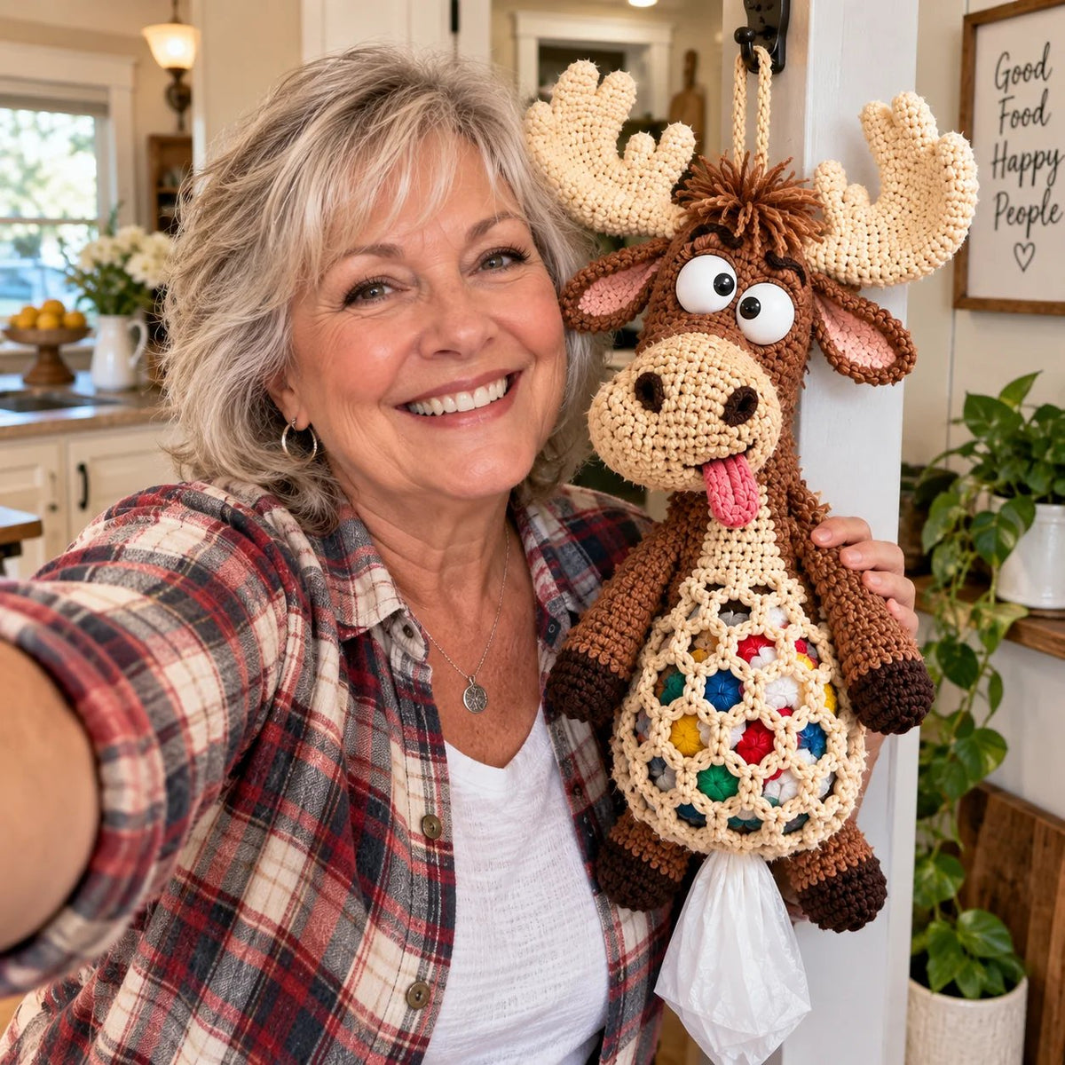 🔥Buy 3, Get 1 Free—Today Only 🔥🔥– 🌼 Cottage Harvest Keepers™ — Crochet Animal Bag Holder DIY Kit