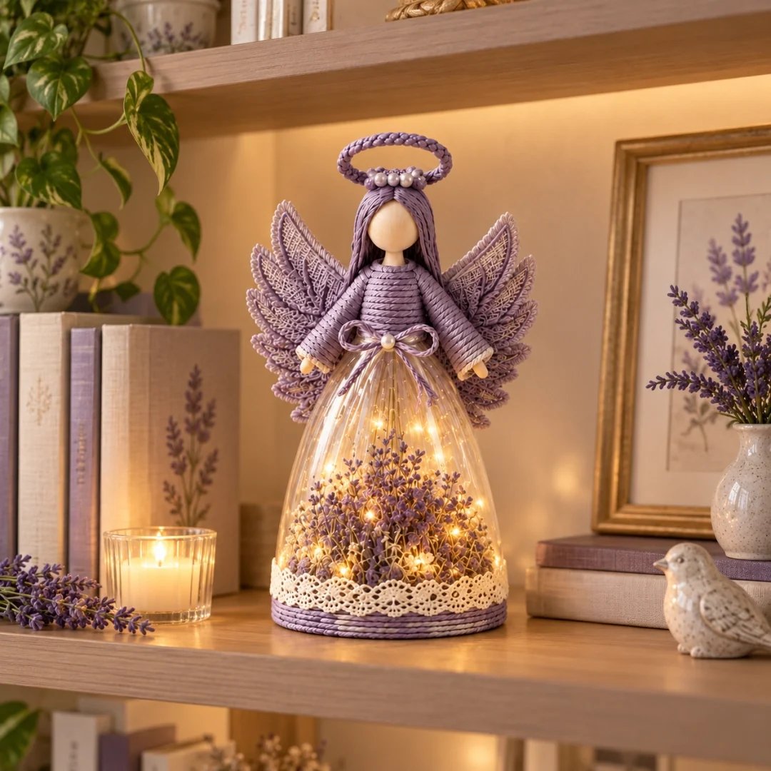 ๐ Lighted Floral Angel Figurine