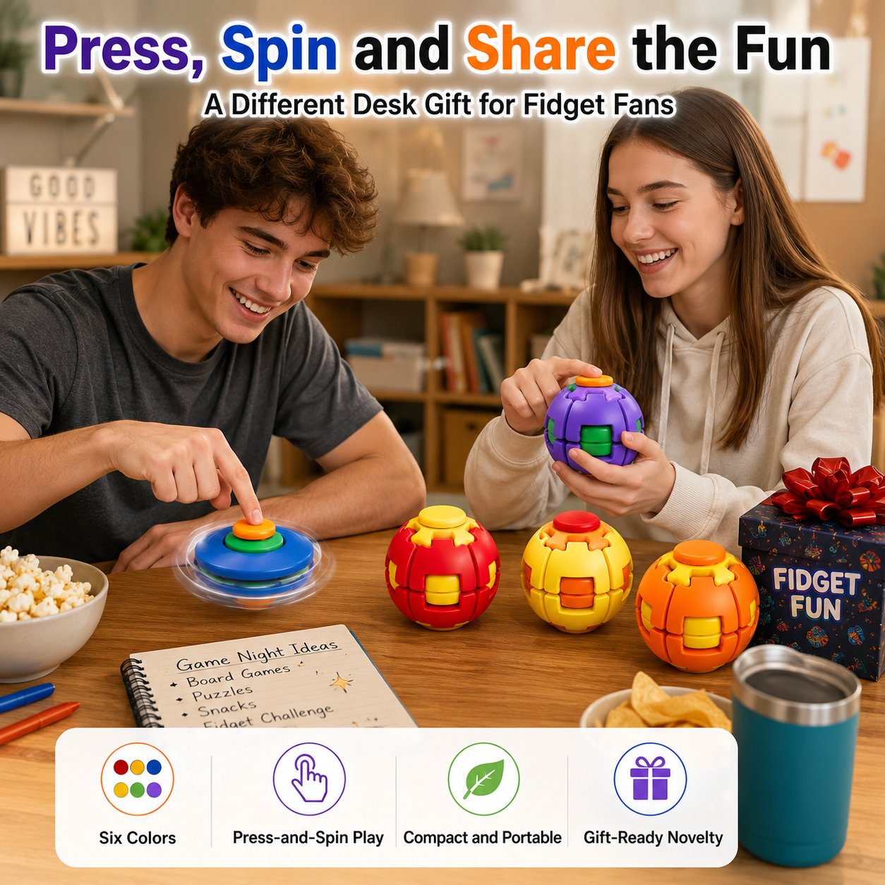🔥Last Day 50% OFF🌀Press, Spin & Unwind In Seconds - 3D Printed Transforming Press-to-Spin Fidget Ball✨