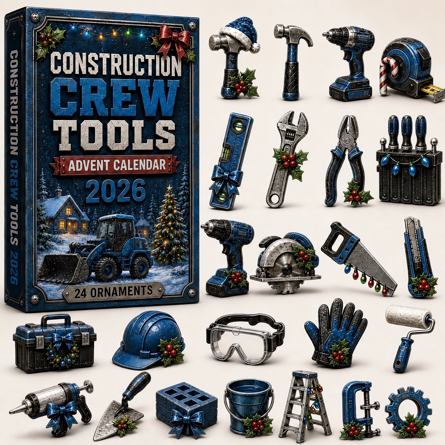 🔥Last 50 pcs✨Construction Crew Tools Advent Calendar 2026 - 24-Day Festive Countdown