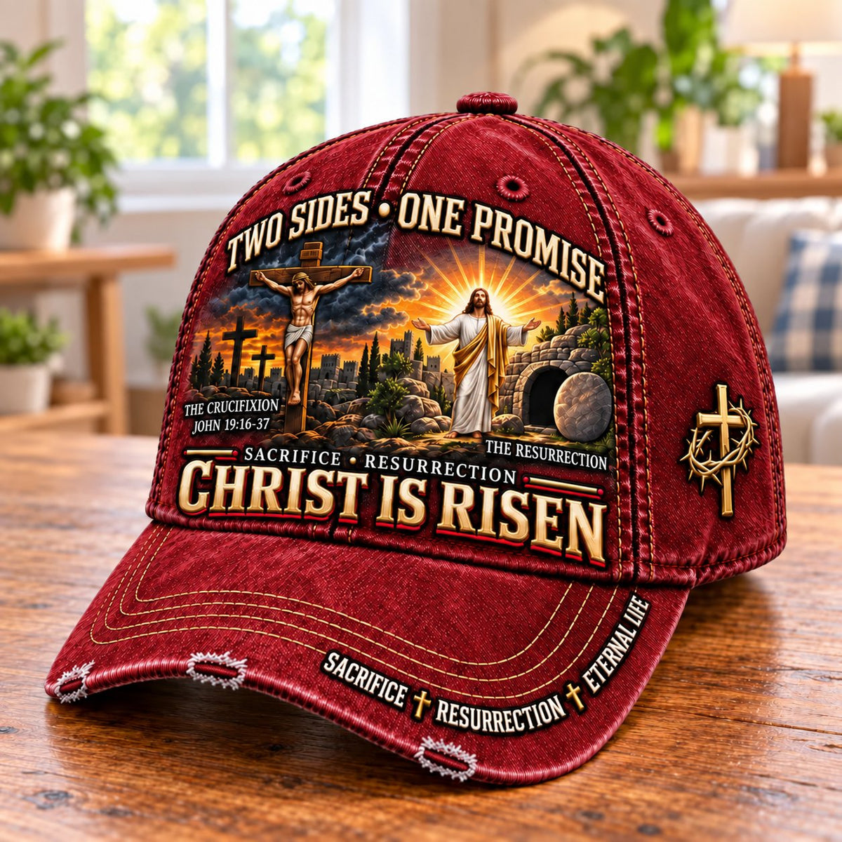 🔥LAST DAY 50% OFF - ✝️ Christ Is Risen Two Sides One Promise Baseball Cap (🧢100% Cotton)
