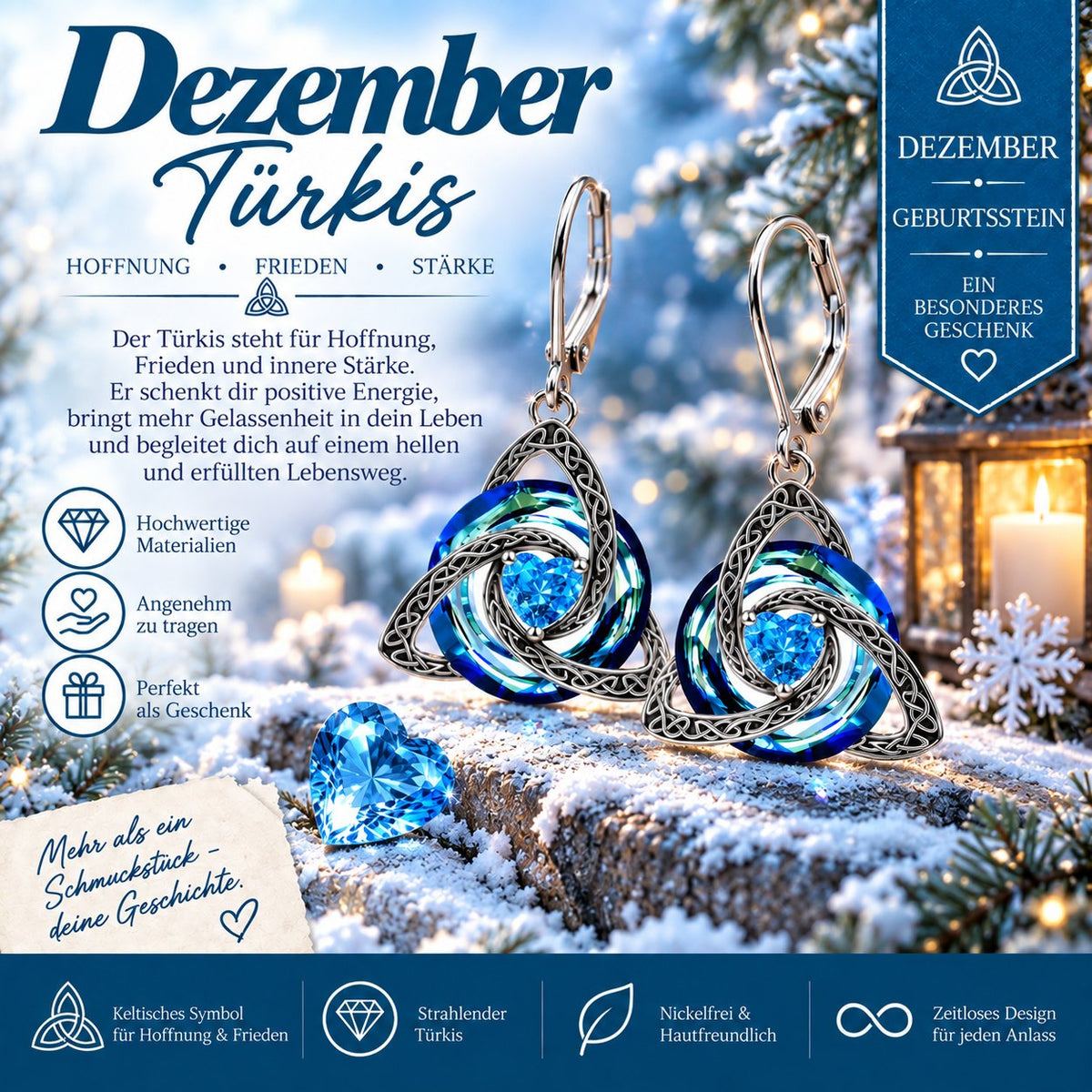 ✨ Celtic birthstone earrings – Timeless elegance with personal meaning
