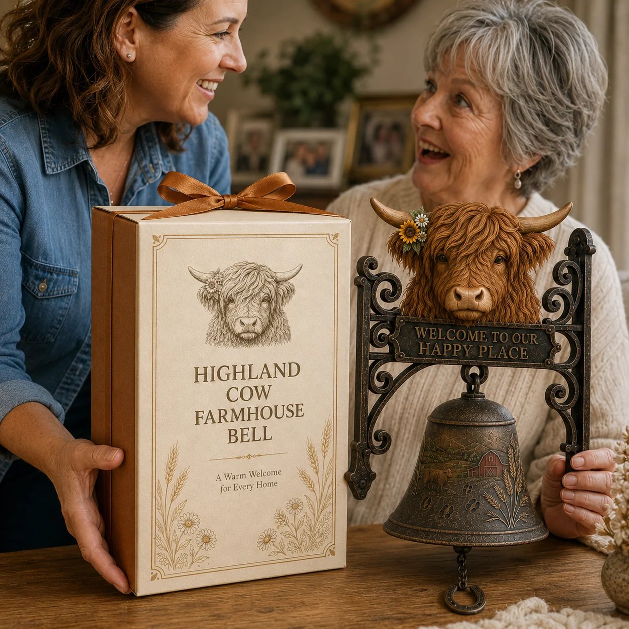 🎉🎅 2026 Christmas Gift 50% Off--🐂Highland Cow Farmhouse Welcome Bell🔔