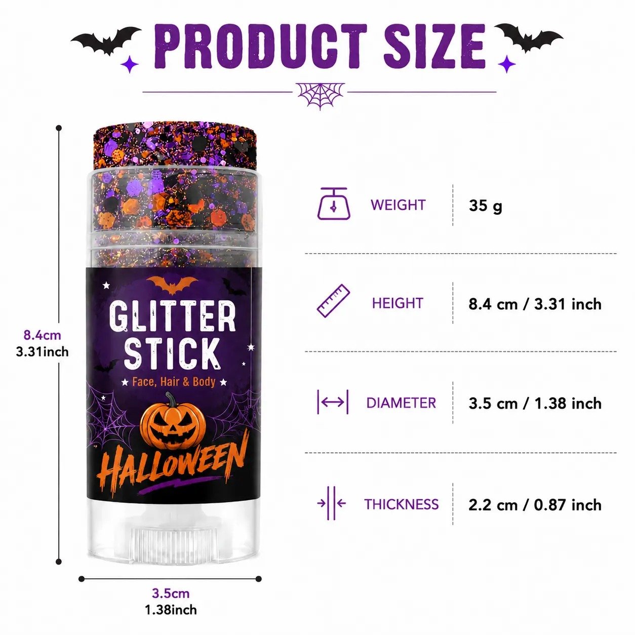 🔥Buy 1 Get 1 Free🎃Halloween Glitter Stick for Face, Hair & Body, Sparkle Makeup Accessory , Festive Party Look for Halloween Events, Festivals & Celebrations