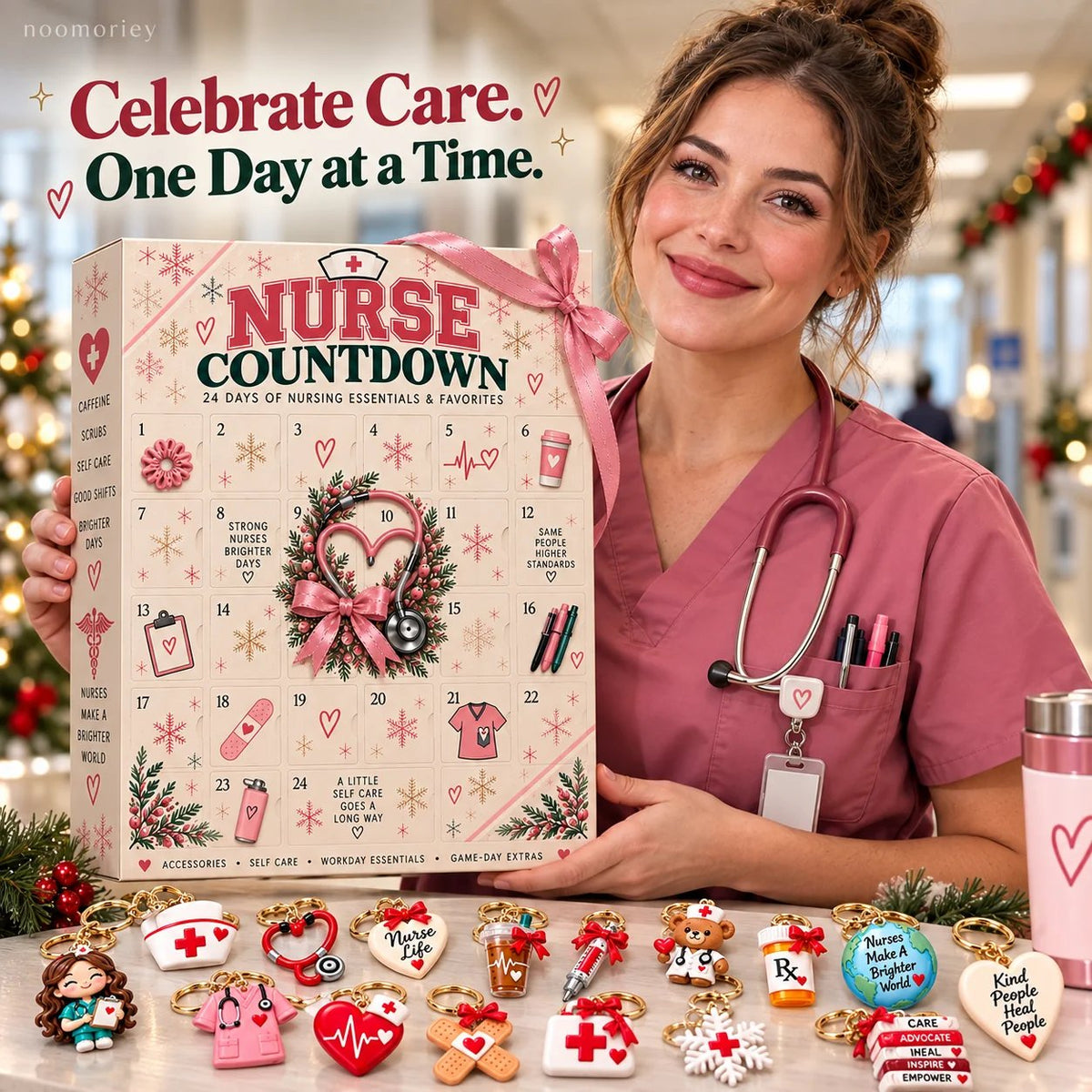 ❤️ CareHero™ 24-Day Advent Calendar – Heartfelt Holiday Countdown Gift for Nurses