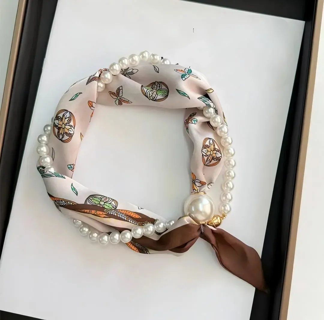 🏆25K+ SOLD 🔥2026 HOT SALE ✨ Effortless Glamour: Pop-On Pearl Necklace Scarf 🧣